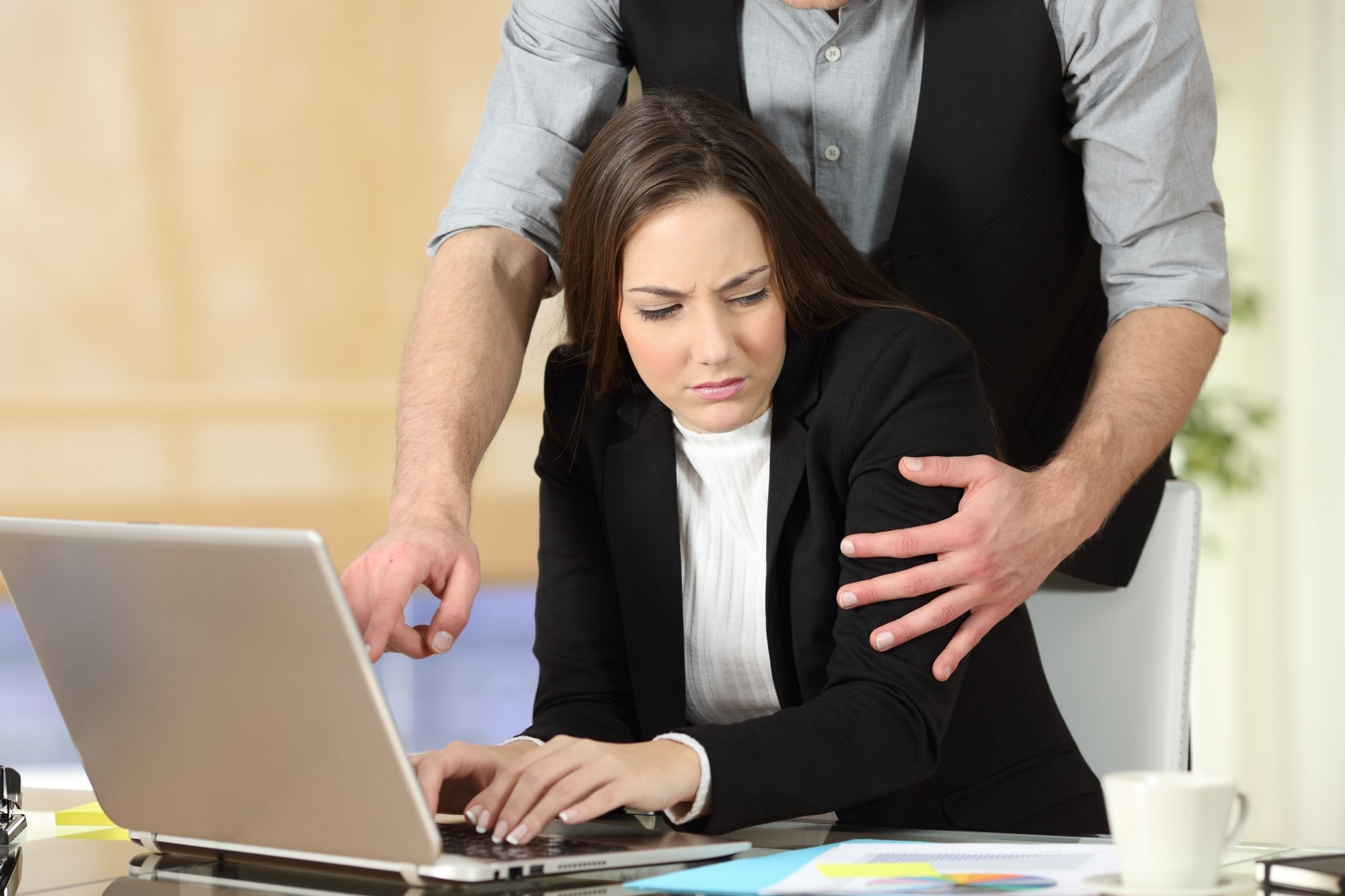 employer touching female employee