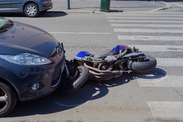 Scooter crash in the urban street