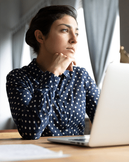 pensive female at work